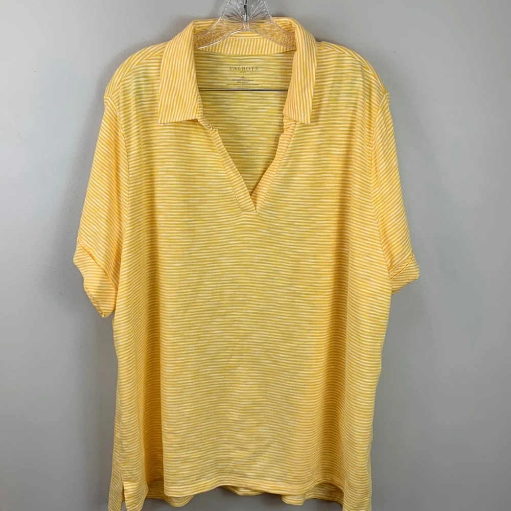 Talbots Roll Cuff Johnny Collar Pullover in Stripe NEW!